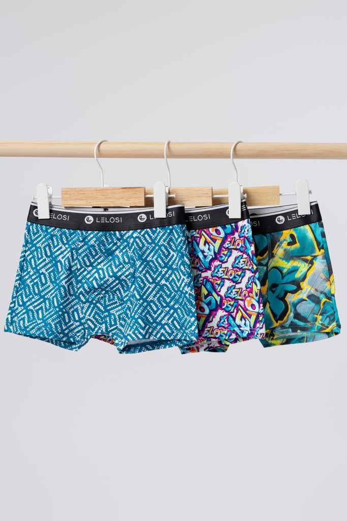 lelosi kinder-boxershorts-set happycolours (3er-pack) 0